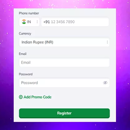 Valor Casino registration form — simple account setup for Indian users